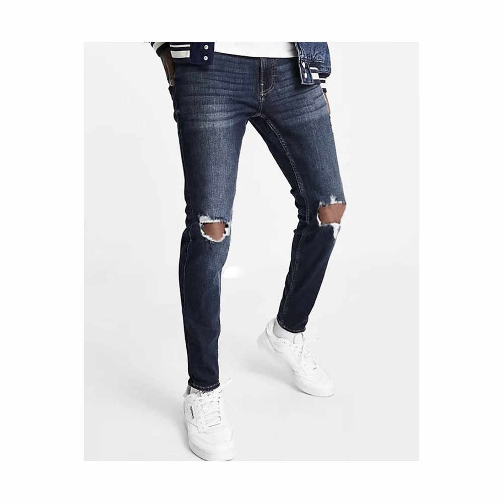 Hollister Super Skinny Distressed Knee Blowout Jeans Dark Wash Navy W31 L 32